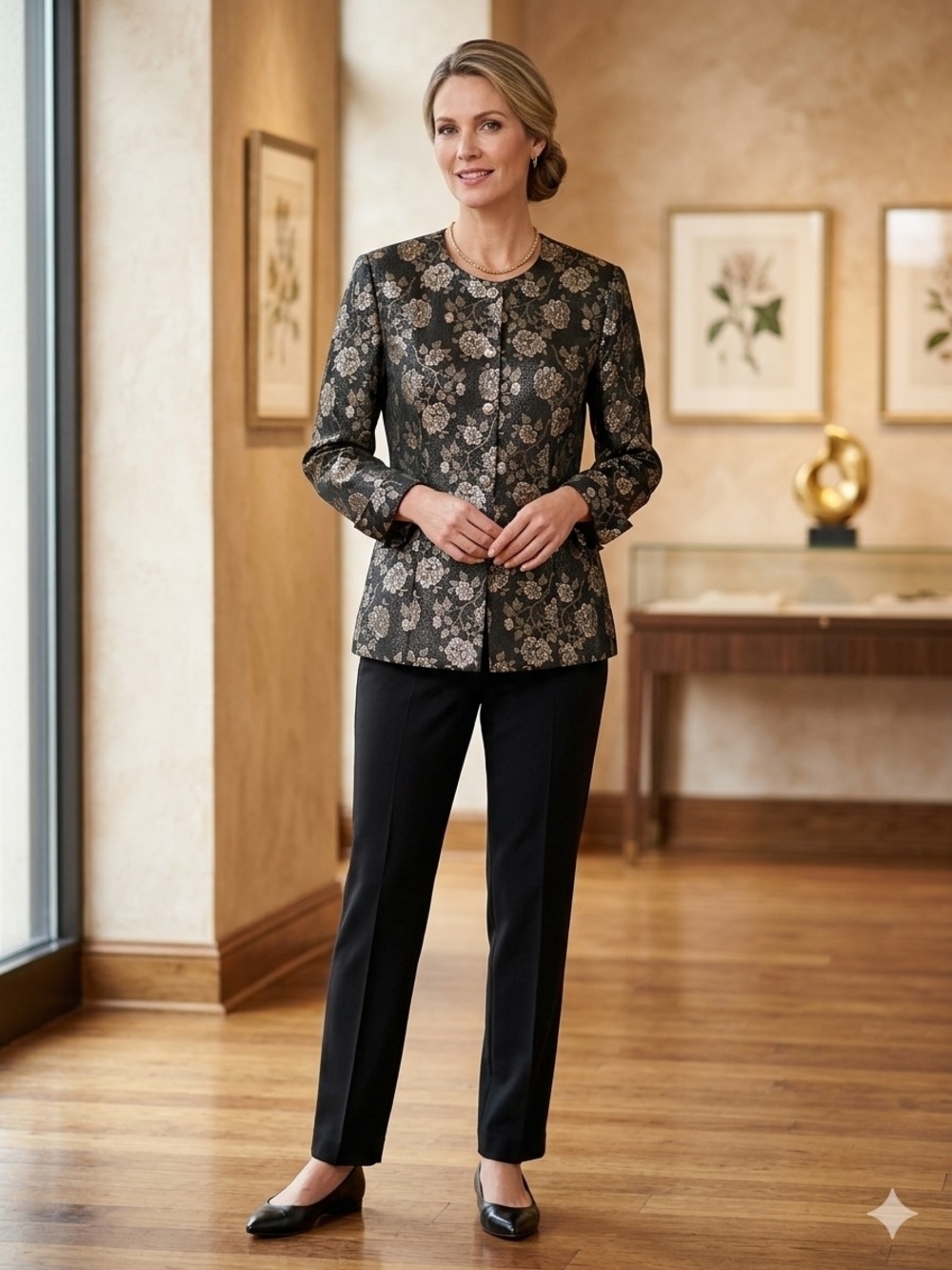 Vintage Floral Brocade Blazer